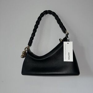 Aupen Nirvana Black Leather Shoulder Bag